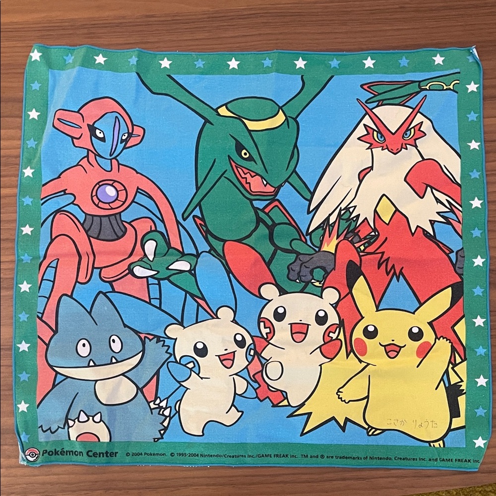 Pokemon Center Character Vintage handkerchief/ hand towel. Made in Japan